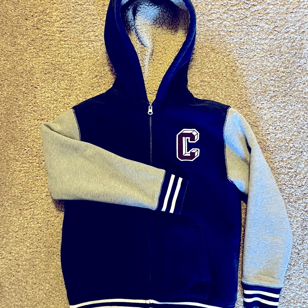 Boys Varsity Sherpa-Lined Hooded Jacket - The Children’s Place, Size L (12).